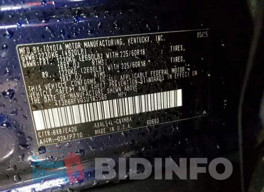 4T3B6RFV0SU185566 Photo# 12