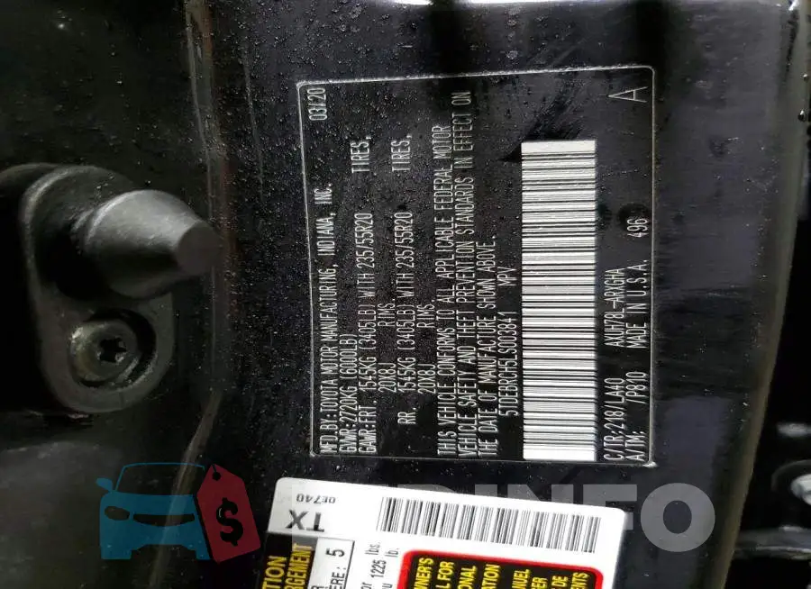 5TDEBRCH5LS003841 Photo# 13