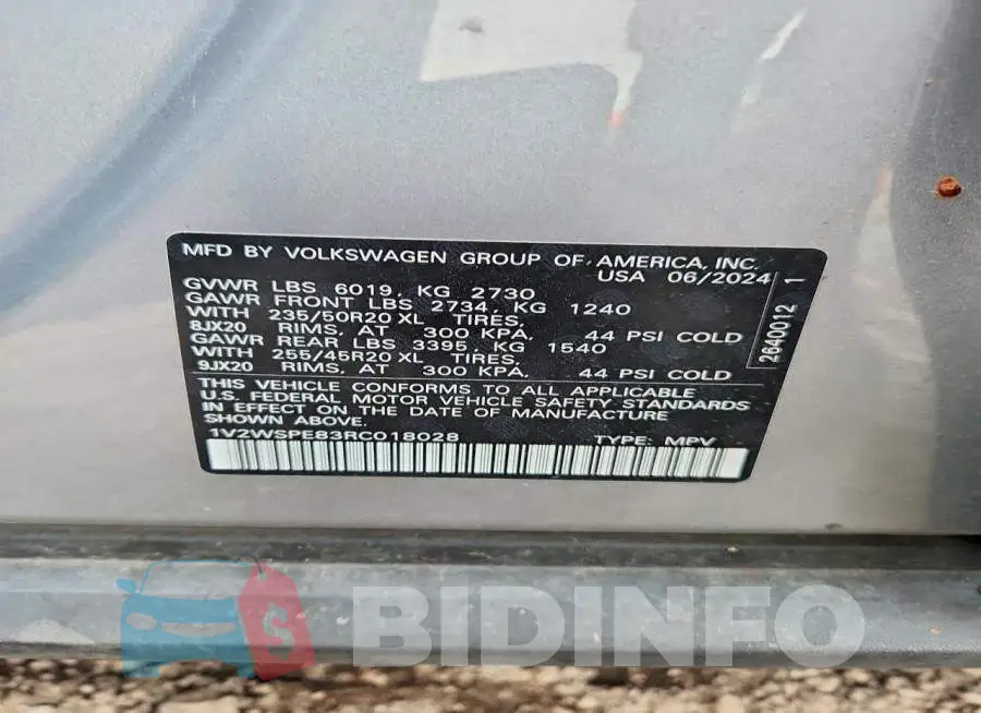 1V2WSPE83RC018028 Photo# 12