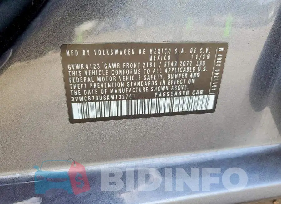 3VWCB7BU8KM132761 Photo# 12