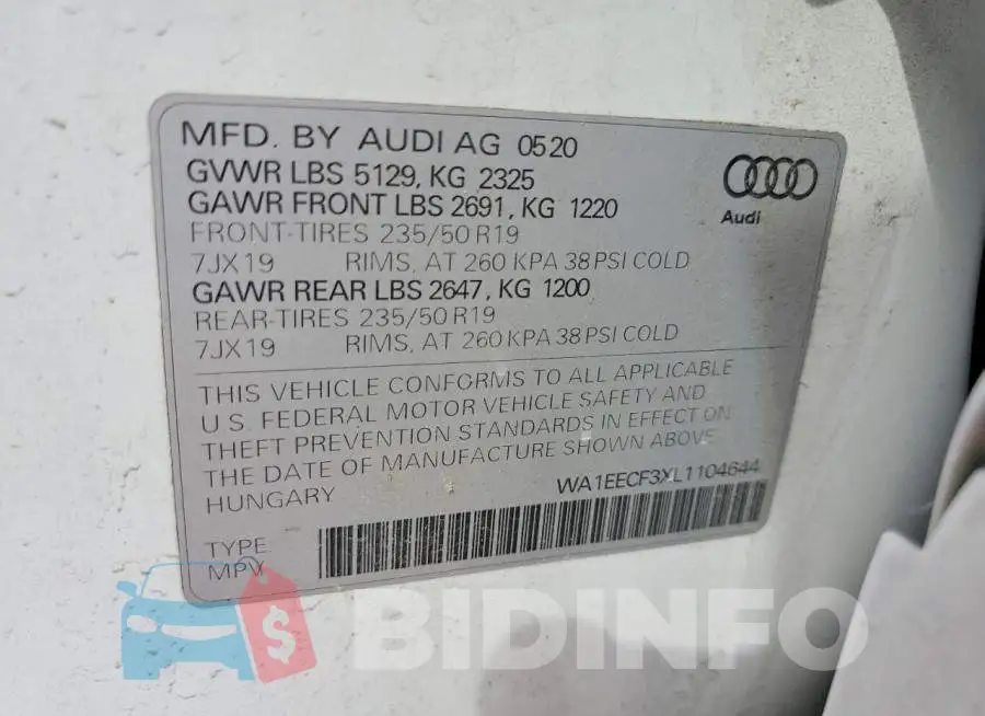 WA1EECF3XL1104644 Photo# 13