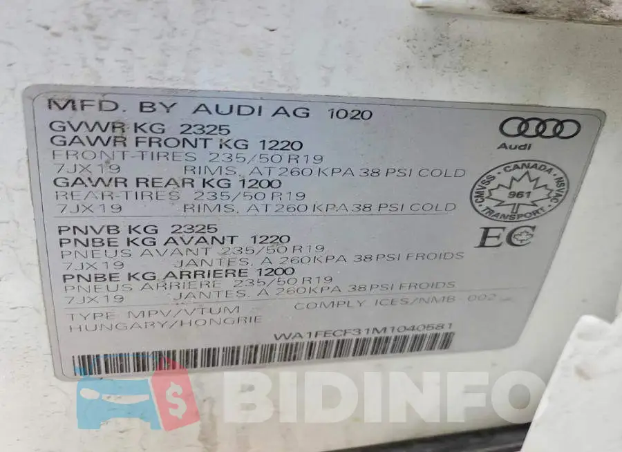 WA1FECF31M1040581 Photo# 14
