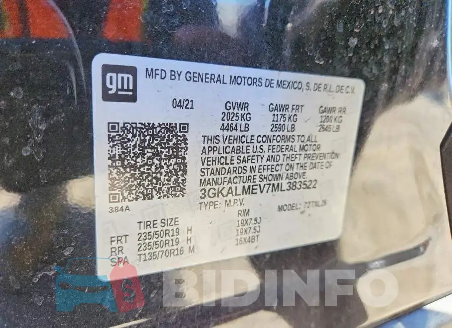 3GKALMEV7ML383522 Photo# 13