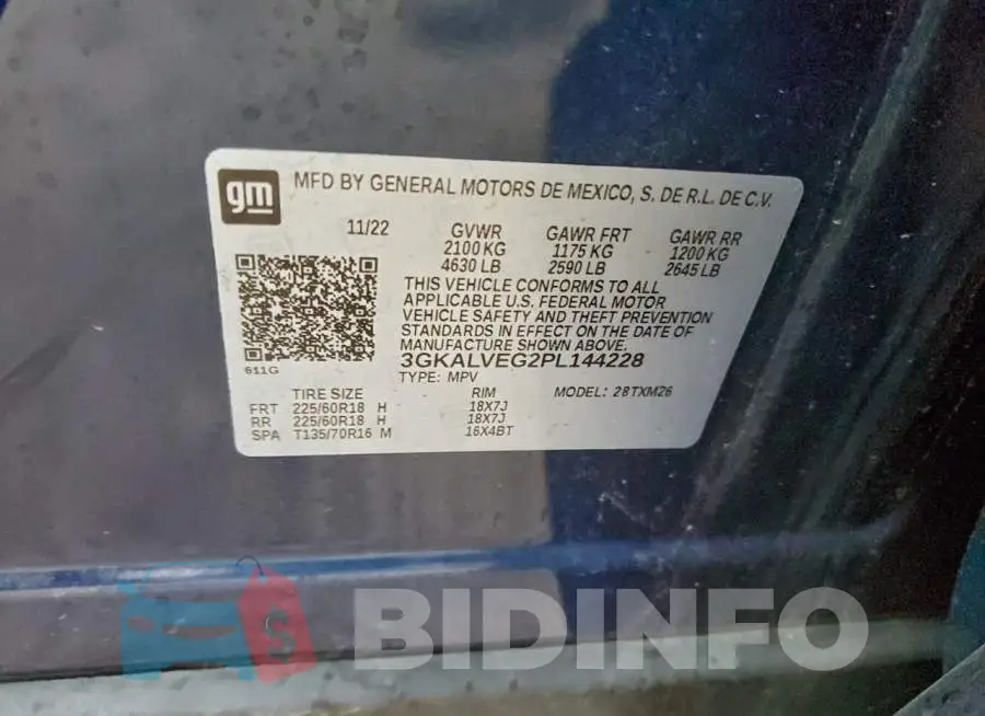 3GKALVEG2PL144228 Photo# 13