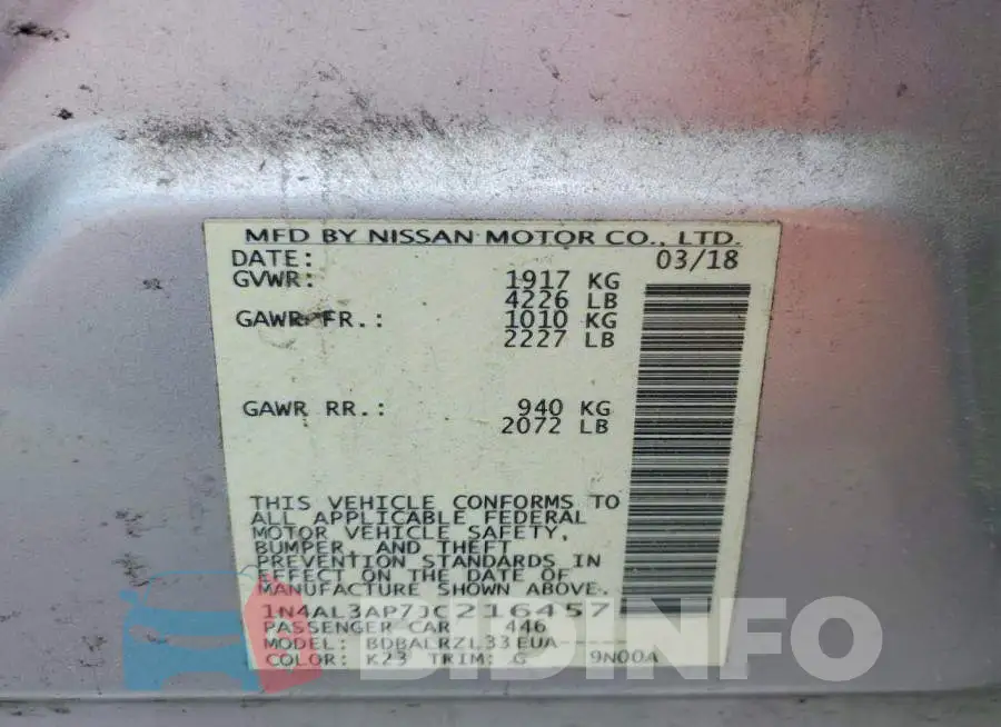 1N4AL3AP7JC216457 Photo# 12