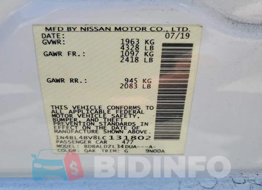 1N4BL4BV8LC131802 Photo# 12