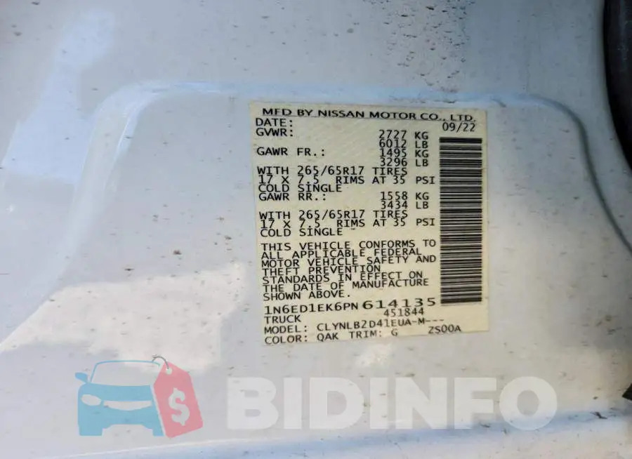 1N6ED1EK6PN614135 Photo# 12