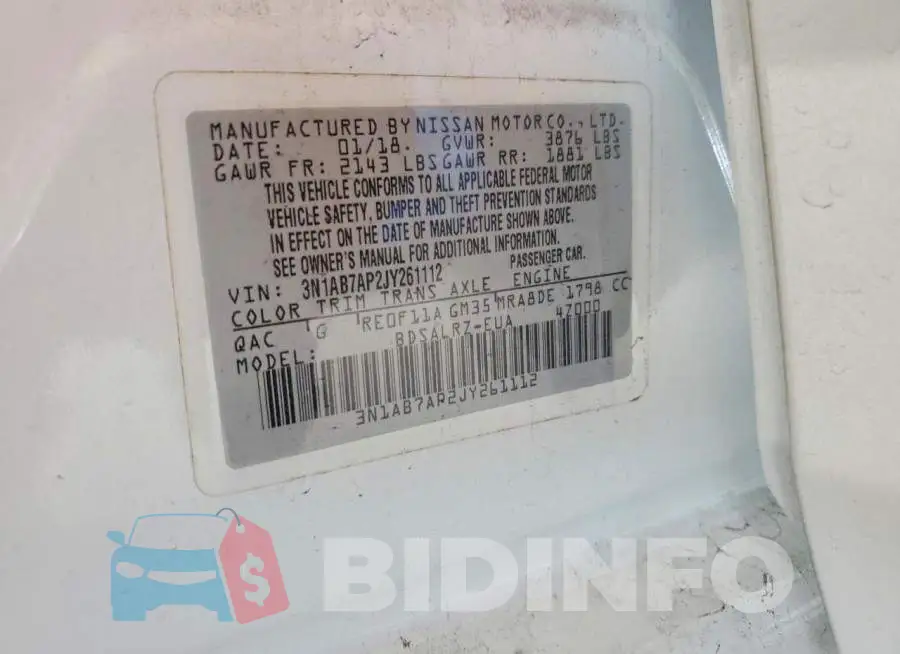 3N1AB7AP2JY261112 Photo# 13