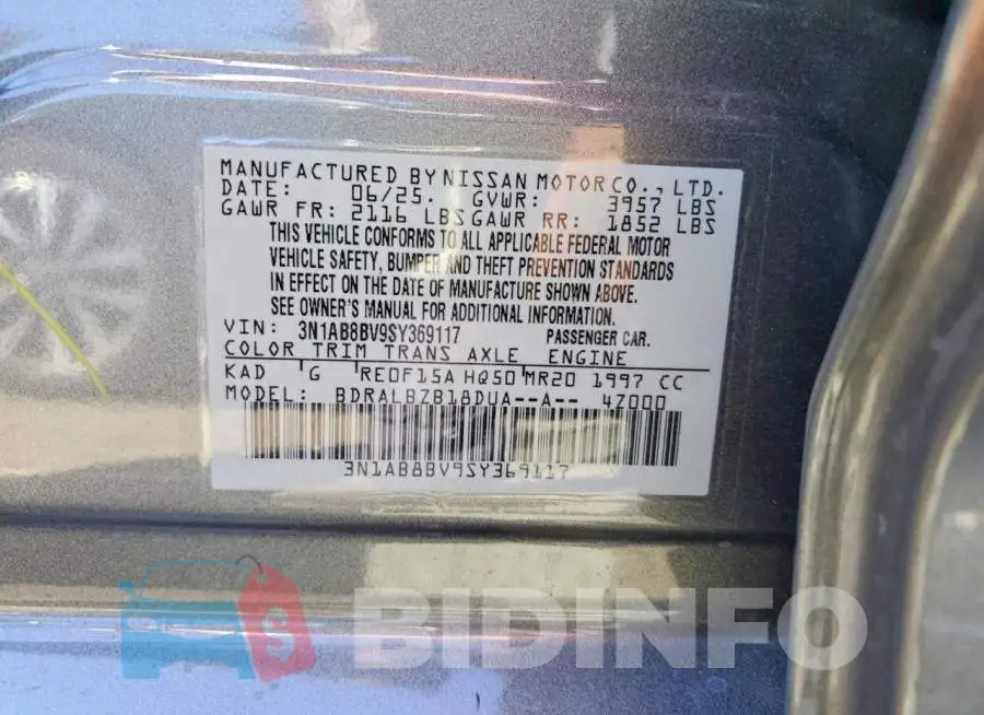 3N1AB8BV9SY369117 Photo# 12