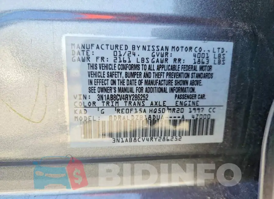 3N1AB8CV4RY286252 Photo# 12