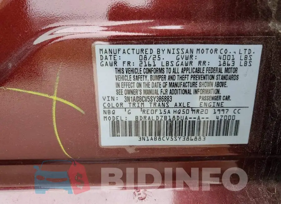 3N1AB8CV5SY386883 Photo# 12
