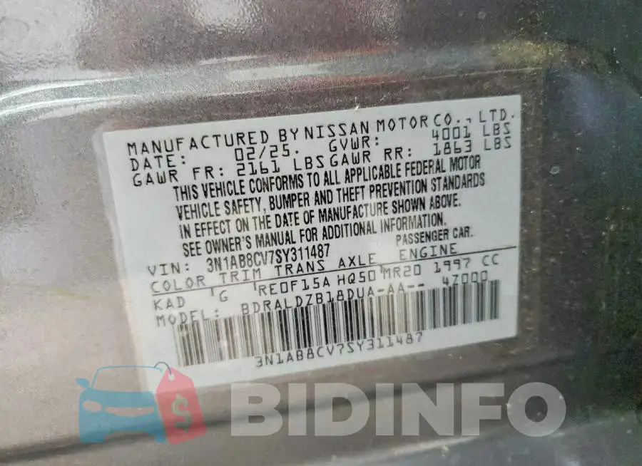 3N1AB8CV7SY311487 Photo# 13