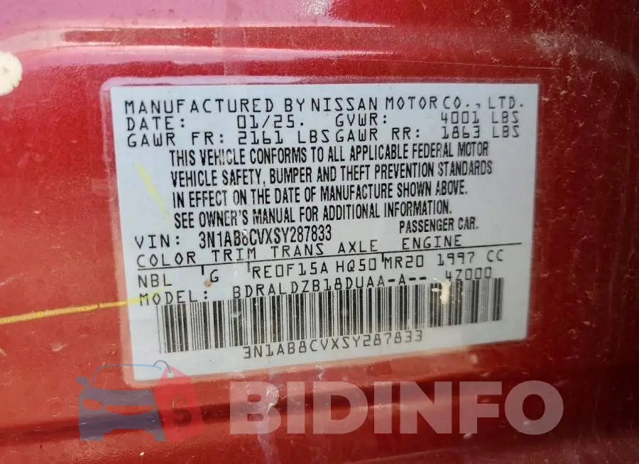 3N1AB8CVXSY287833 Photo# 12
