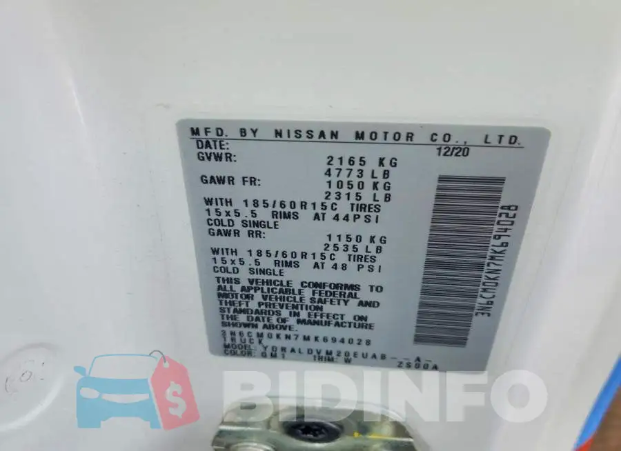 3N6CM0KN7MK694028 Photo# 14