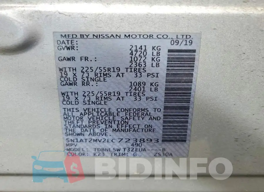 5N1AT2MV2LC723893 Photo# 13