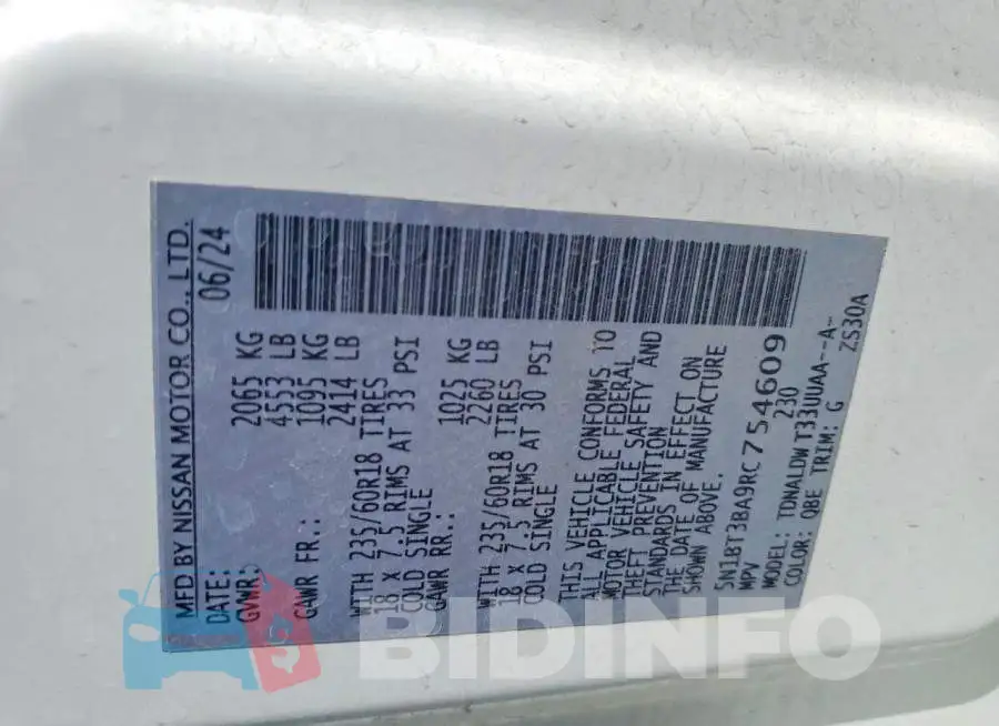 5N1BT3BA9RC754609 Photo# 13