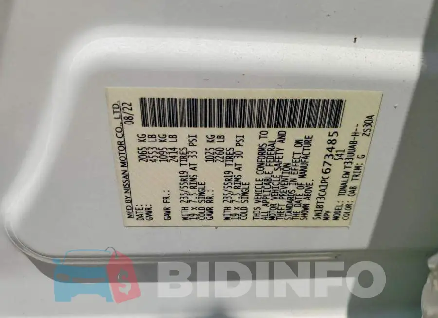 5N1BT3CA1PC673485 Photo# 14