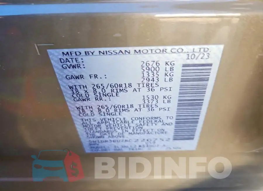 5N1DR3BD2RC226752 Photo# 14