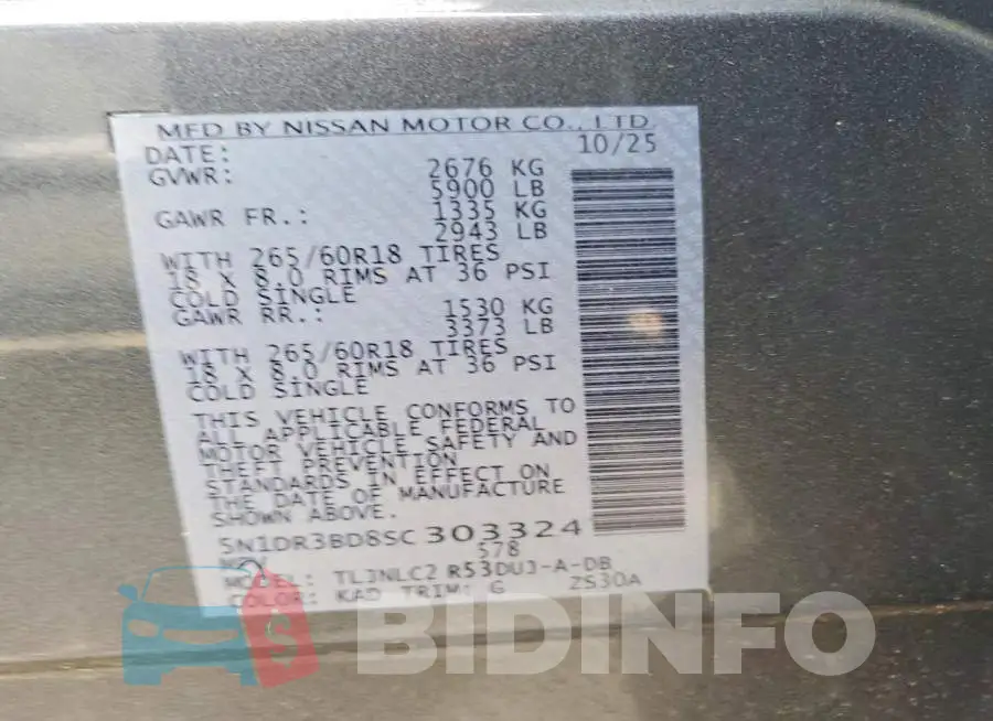 5N1DR3BD8SC303324 Photo# 13