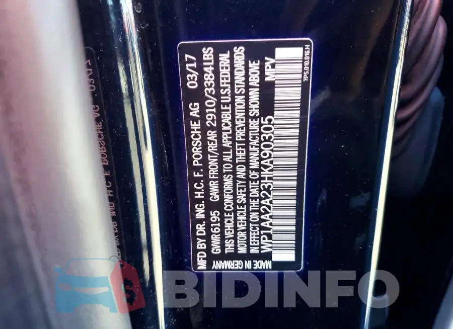 WP1AA2A23HKA90305 Photo# 13