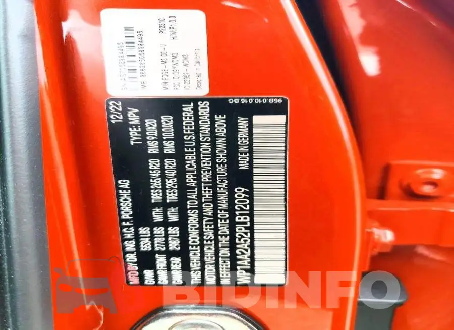 WP1AA2A52PLB12099 Photo# 14