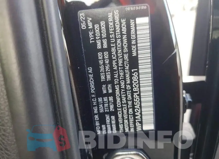 WP1AA2A55PLB20861 Photo# 13