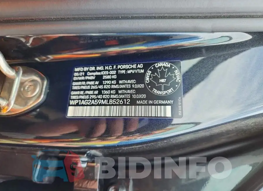 WP1AG2A59MLB52612 Photo# 13