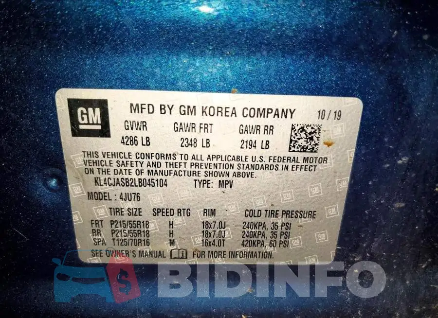KL4CJASB2LB045104 Photo# 13