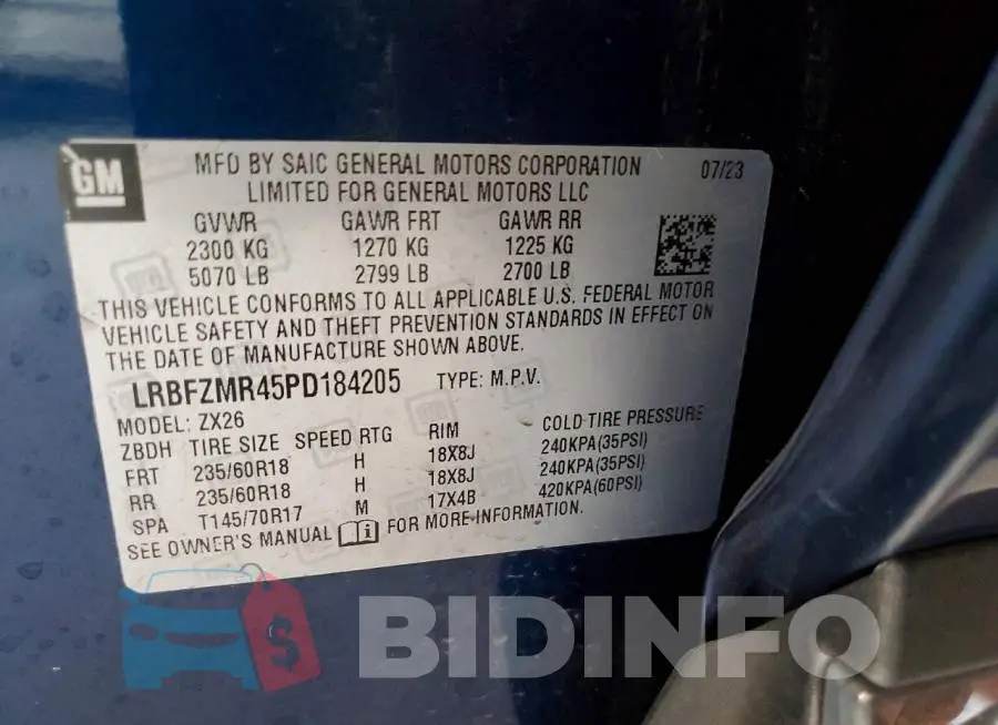 LRBFZMR45PD184205 Photo# 14