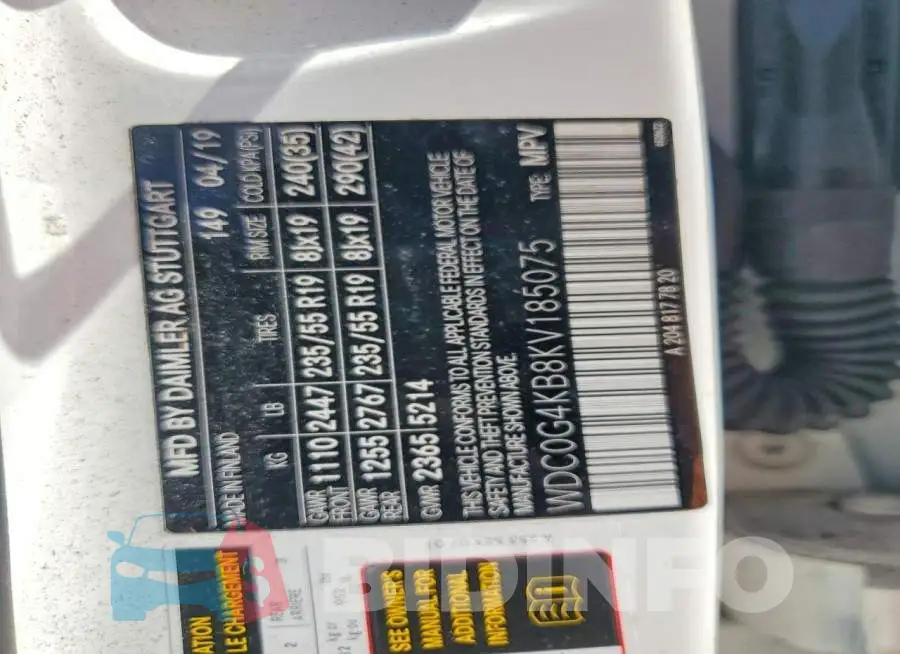 WDC0G4KB8KV185075 Photo# 13
