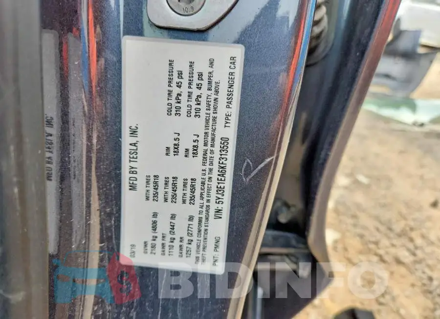 5YJ3E1EA6KF313550 Photo# 13