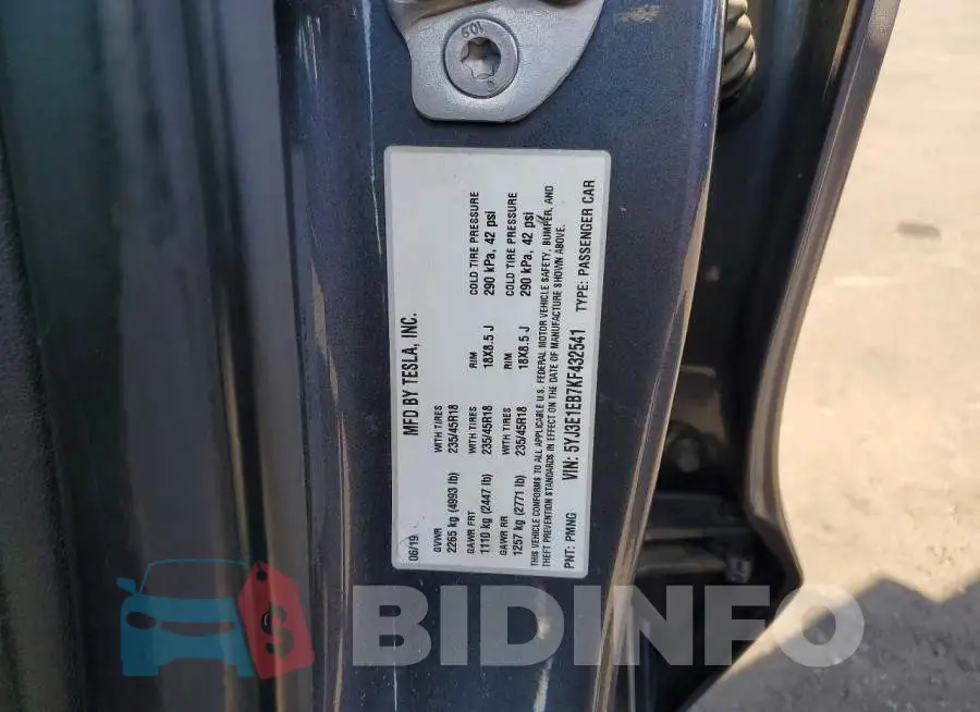 5YJ3E1EB7KF432541 Photo# 13