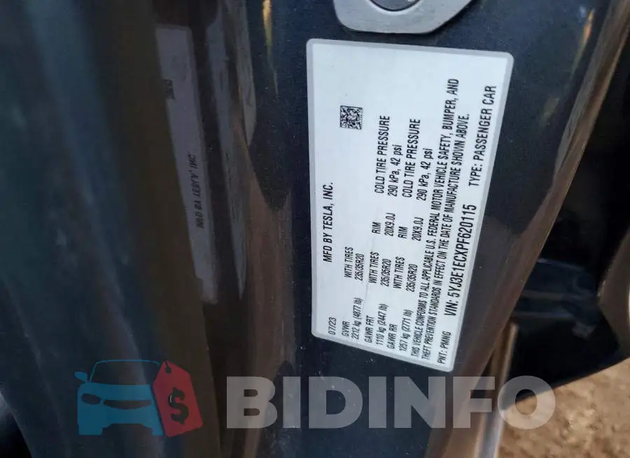 5YJ3E1ECXPF620115 Photo# 12