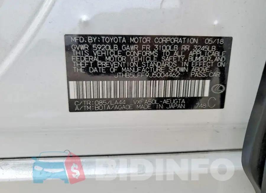 JTHB5LFF9J5004462 Photo# 12