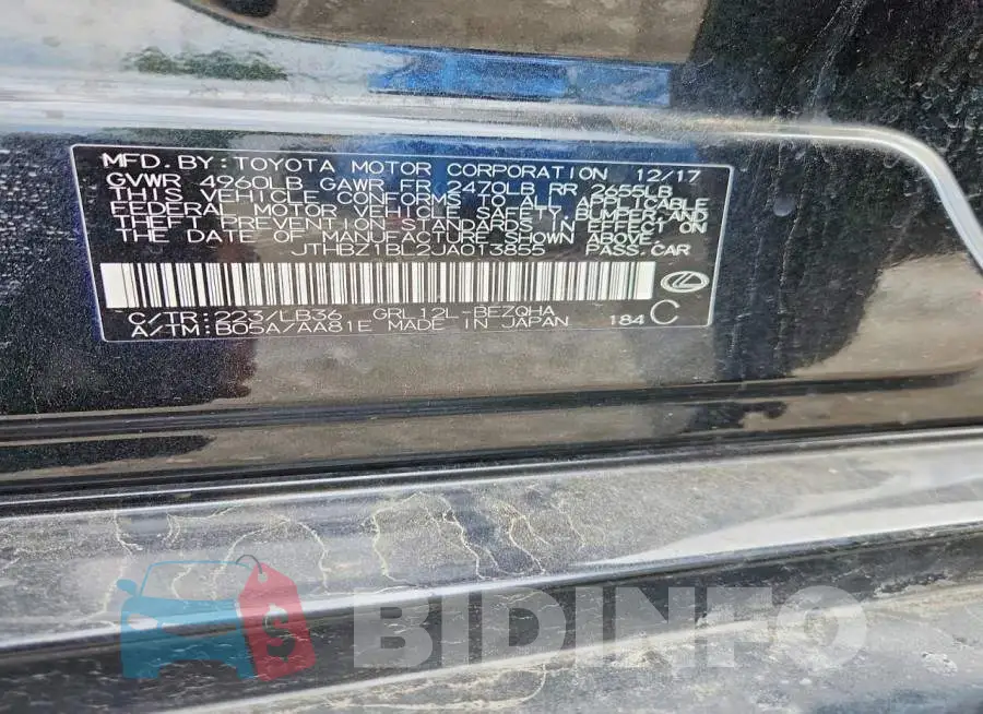 JTHBZ1BL2JA013855 Photo# 13