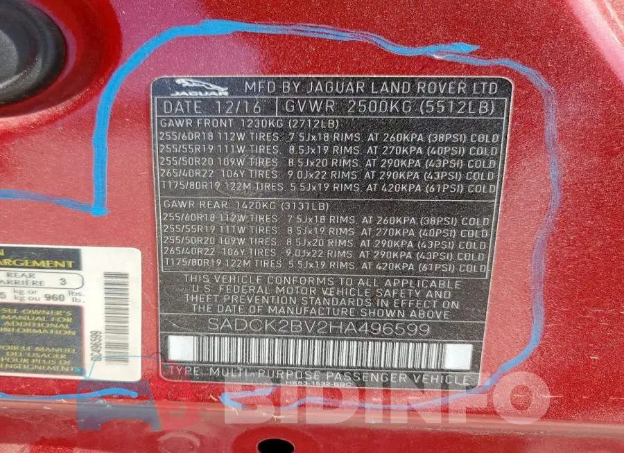 SADCK2BV2HA496599 Photo# 14