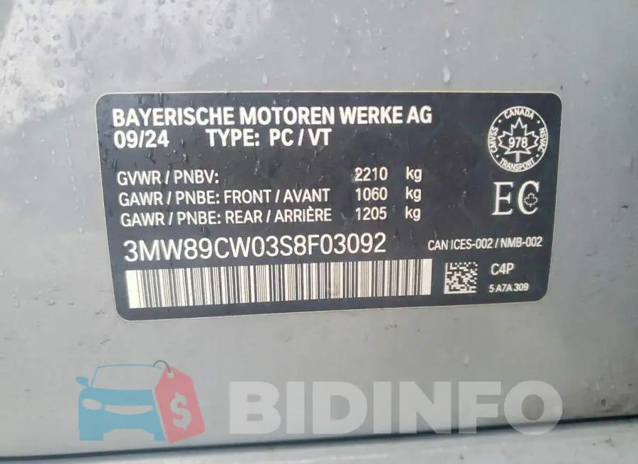 3MW89CW03S8F03092 Photo# 12