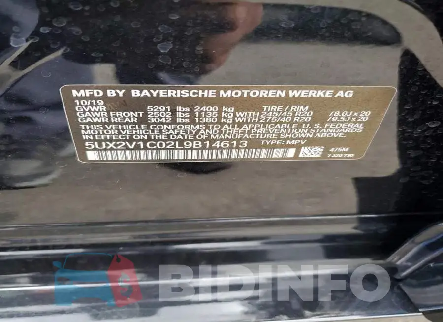 5UX2V1C02L9B14613 Photo# 13
