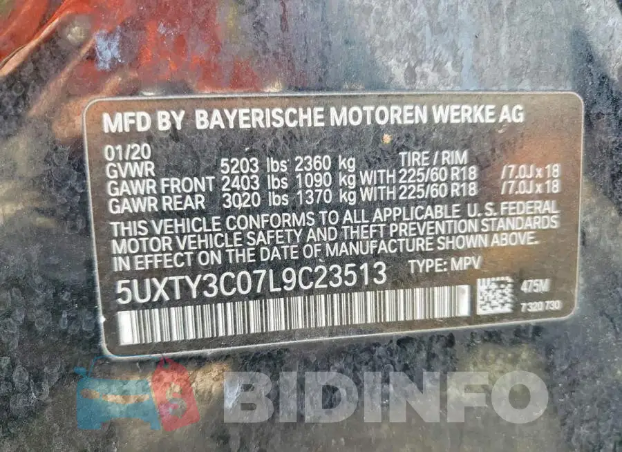 5UXTY3C07L9C23513 Photo# 13