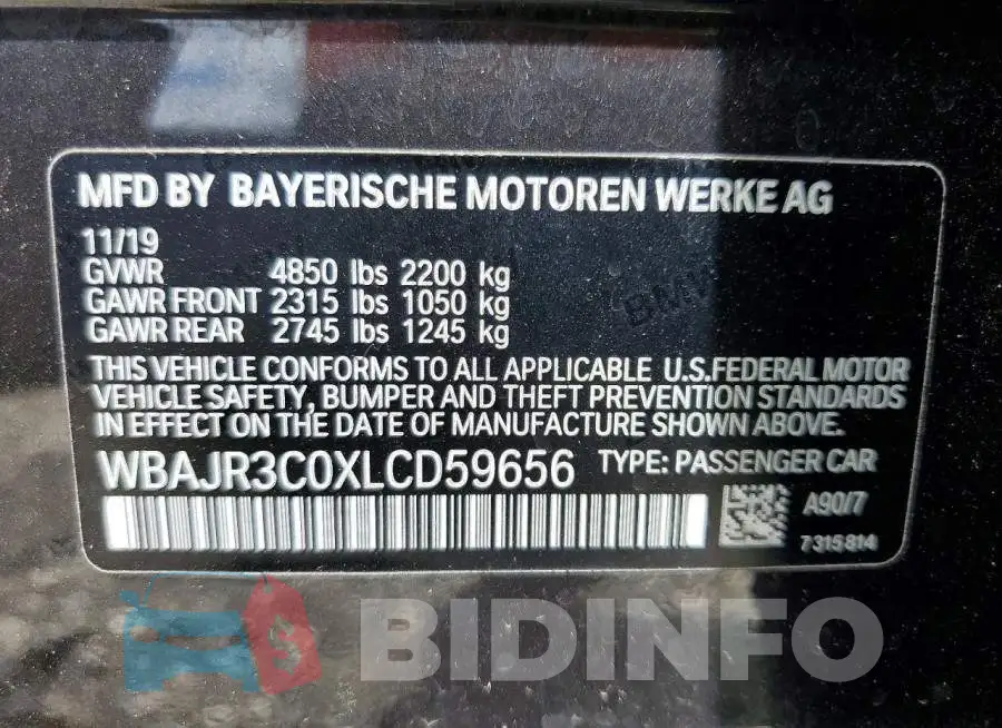 WBAJR3C0XLCD59656 Photo# 12