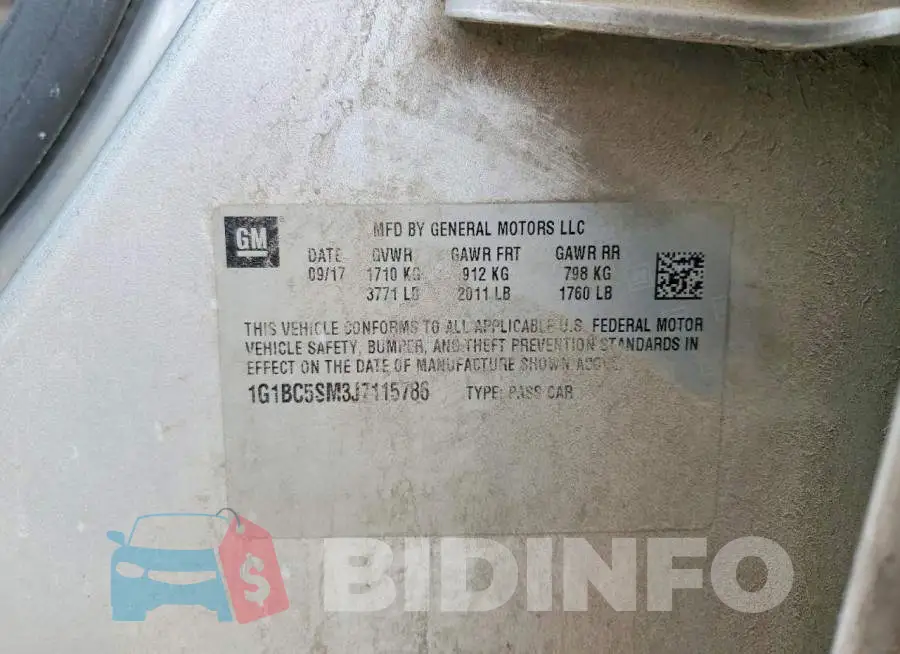 1G1BC5SM3J7115786 Photo# 12
