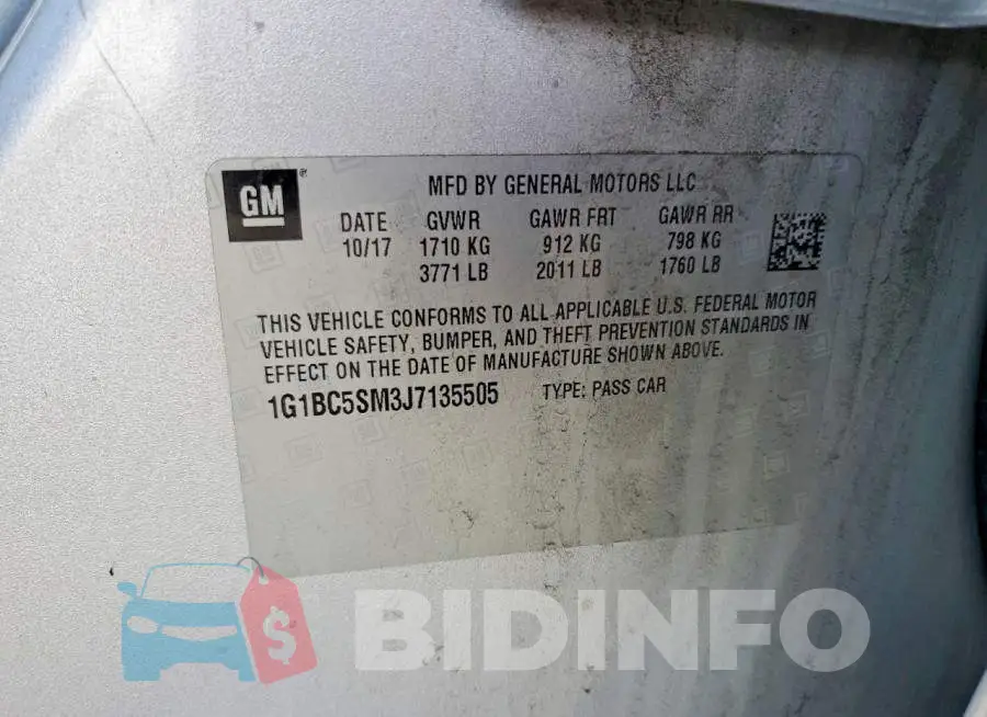 1G1BC5SM3J7135505 Photo# 12