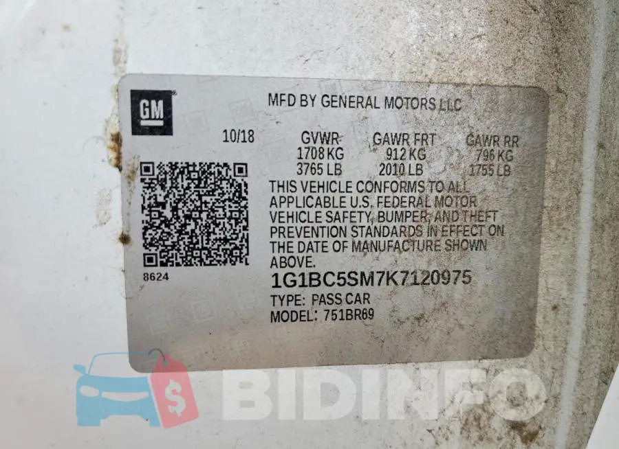 1G1BC5SM7K7120975 Photo# 13