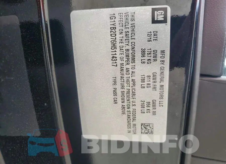 1G1YB2D76H5114317 Photo# 12