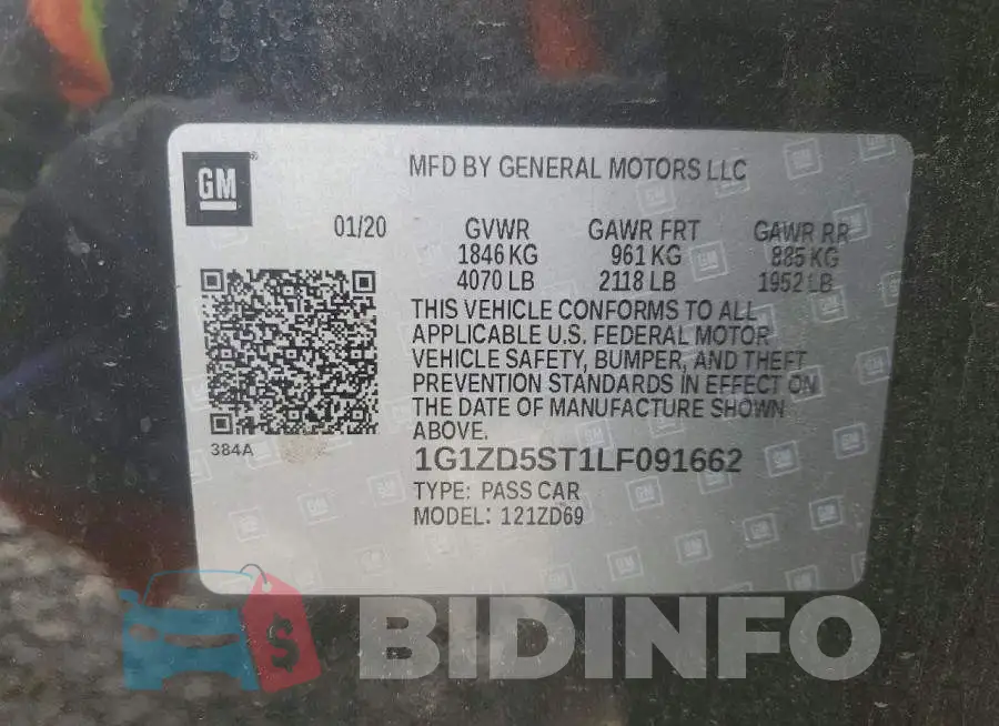 1G1ZD5ST1LF091662 Photo# 12