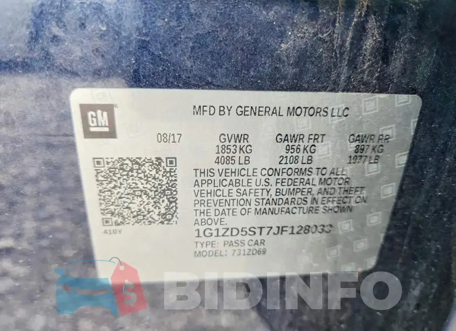 1G1ZD5ST7JF128033 Photo# 12