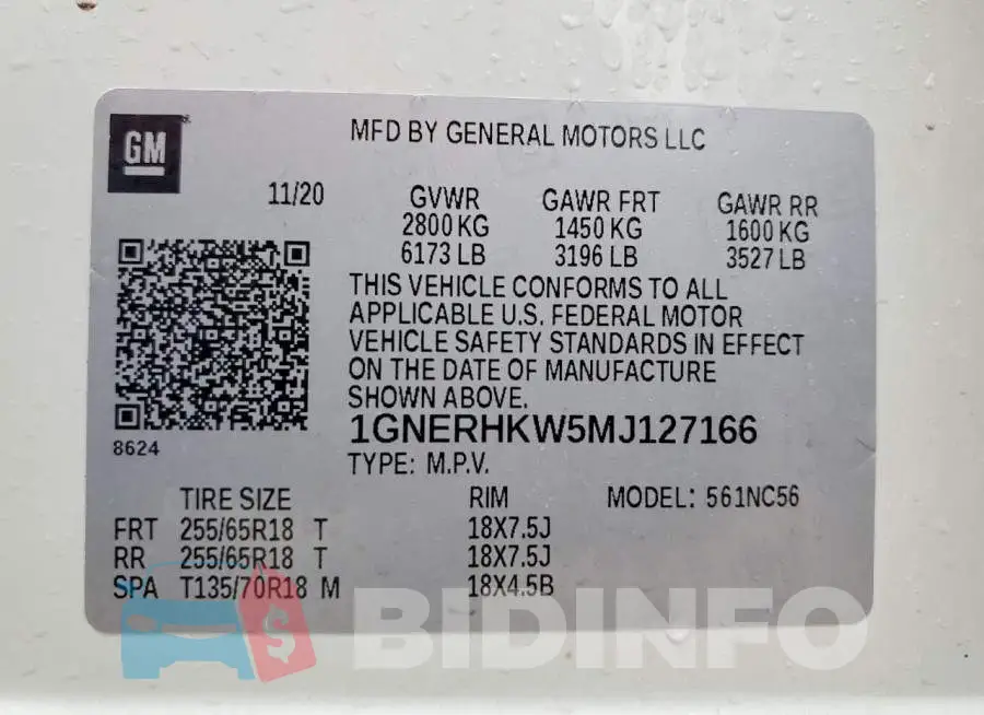 1GNERHKW5MJ127166 Photo# 14