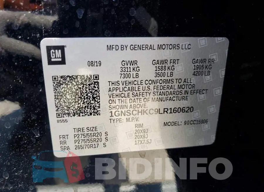 1GNSCHKC9LR160620 Photo# 13