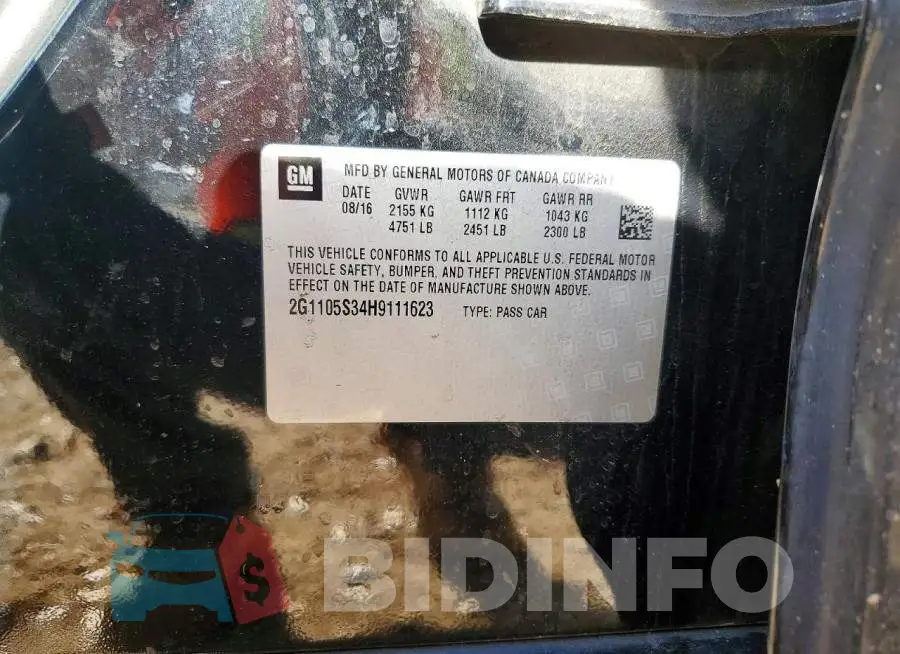 2G1105S34H9111623 Photo# 12