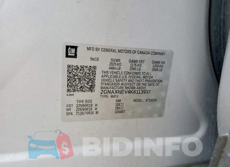 2GNAXNEV4K6113937 Photo# 12